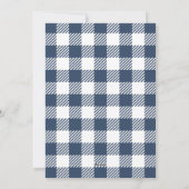 Blauw vrolijk script foto kerstkaart (Achterkant)