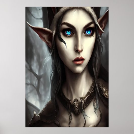 Blauw vrouw | AI Art Poster (Voorkant)