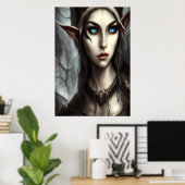 Blauw vrouw | AI Art Poster (Thuiskantoor)