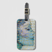 Blauw Vrouw Gezicht Goud Inspirerend Citaten Bagagelabel (Voorkant (verticaal))