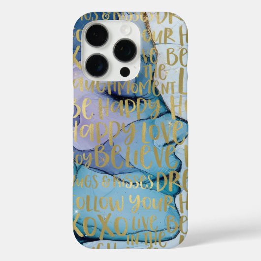 Blauw Vrouw Gezicht Goud Inspirerend Citaten Case-Mate iPhone Case (Achterkant)