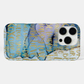 Blauw Vrouw Gezicht Goud Inspirerend Citaten Case-Mate iPhone Case (Achterkant (horizontaal))