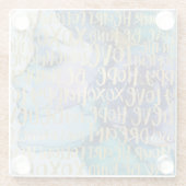 Blauw Vrouw Gezicht Goud Inspirerend Citaten Glazen Onderzetter (Achterkant)