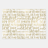 Blauw Vrouw Gezicht Goud Inspirerend Citaten Inpakpapier Vel (Voorkant 3)