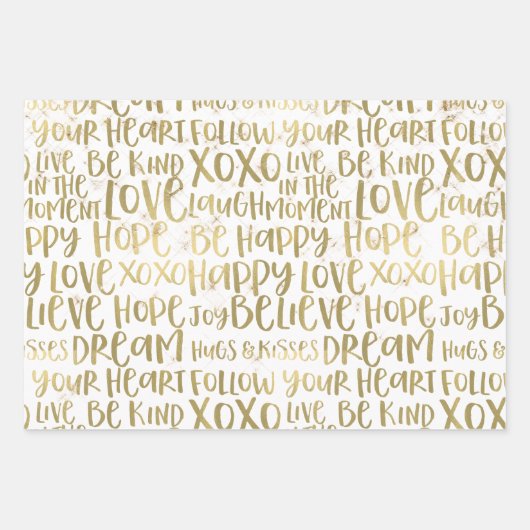 Blauw Vrouw Gezicht Goud Inspirerend Citaten Inpakpapier Vel (Voorkant 3)