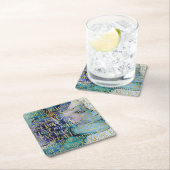 Blauw Vrouw Gezicht Goud Inspirerend Citaten Kartonnen Onderzetters (Insitu)