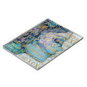 Blauw Vrouw Gezicht Goud Inspirerend Citaten Notitieboek (Linkerzijde)