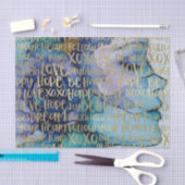 Blauw Vrouw Gezicht Goud Inspirerend Citaten Tissuepapier (Craft)