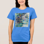 Blauw Vrouw Gezicht Goud Inspirerend Citaten Tri-Blend Shirt (Voorkant)