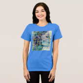 Blauw Vrouw Gezicht Goud Inspirerend Citaten Tri-Blend Shirt (Voorkant volledig)