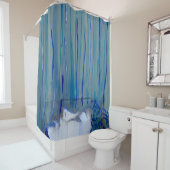 Blauw Vrouw Zelfportret Douchegordijn (In situ)