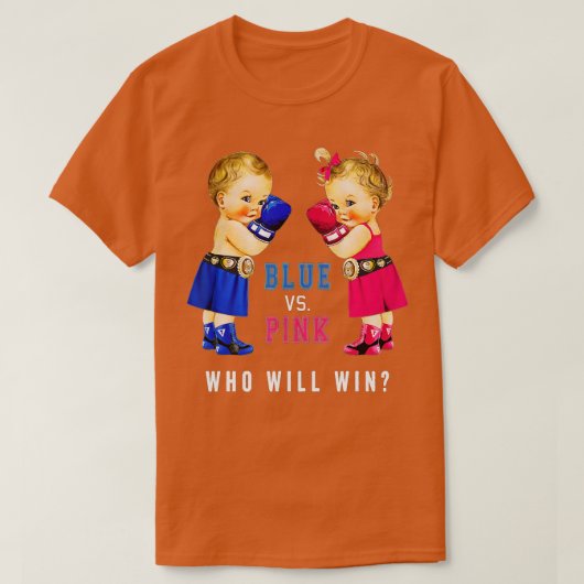Blauw vs roze baby's Geslacht Partij T-shirt (Design voorkant)
