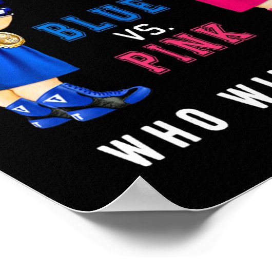 Blauw vs Roze Boksen Baby's Geslacht Onthullen Fee Poster (Hoek)