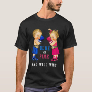 Blauw vs Roze Boksen Baby's Geslacht Onthullen Fee T-shirt