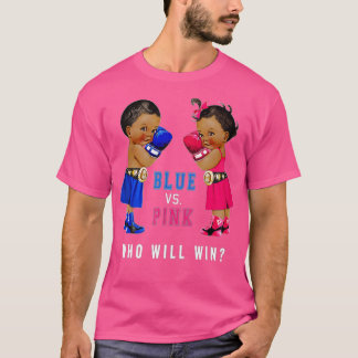 Blauw vs Roze Etnische Boxing Baby's Geslacht T-shirt