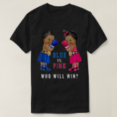 Blauw vs Roze Etnische Boxing Baby's Geslacht T- T-shirt (Design voorkant)