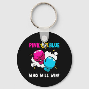 Blauw vs Roze Wie zal winnen Gender Reveal Party B Sleutelhanger
