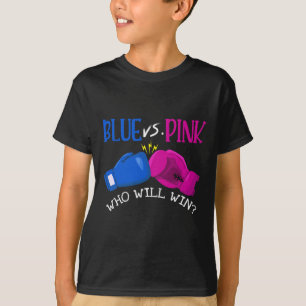 Blauw vs Roze Wie zal winnen Gender Reveal Party B T-shirt