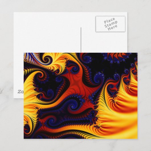 Blauw vuur 1 Briefkaart (Voorkant / Achterkant)