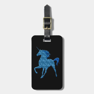 Blauw Vuur Eenhoorn Bagage Label
