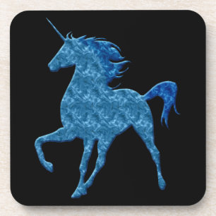 Blauw Vuur Eenhoorn Onderzetters