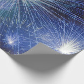 blauw vuurwerkpapier cadeaupapier (Hoek)