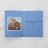 Blauw waas bloemige aangepaste foto Moederdagkaart Feestdagen Kaart (Binnen)