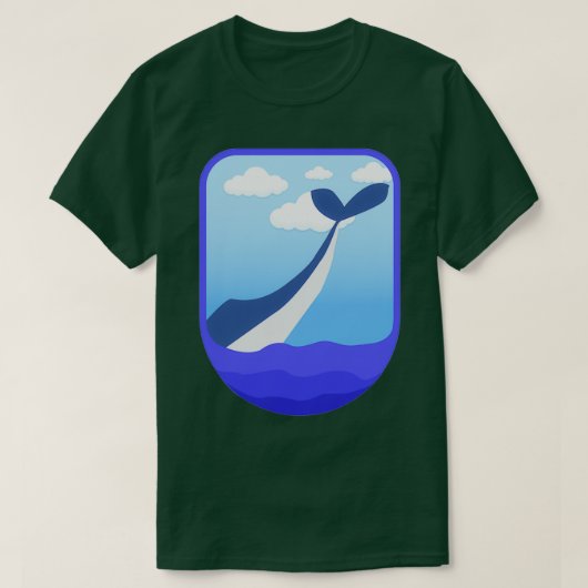 Blauw walvisontwerp t-shirt (Design voorkant)
