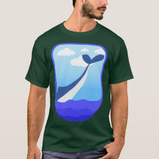 Blauw walvisontwerp t-shirt