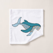 Blauw walvispatroon bad handdoek (Wasdoekje)