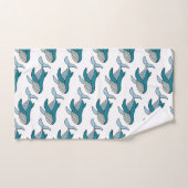 Blauw walvispatroon bad handdoek (Handdoek)