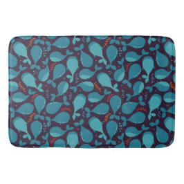 Blauw walvispatroon badmat