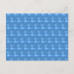Blauw walvispatroon. briefkaart