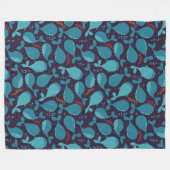Blauw walvispatroon fleece deken (Voorkant (Horizontaal))