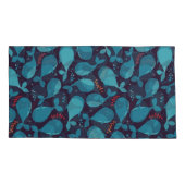 Blauw walvispatroon kussensloop (Achterkant)