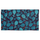 Blauw walvispatroon kussensloop (Voorkant)