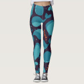 Blauw walvispatroon leggings (Voorkant)