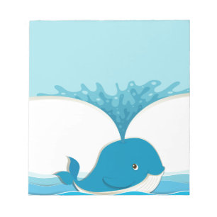 Blauw walvisspatwater notitieblok