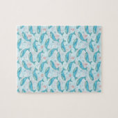 Blauw walvisvaarder Nautical Ocean Beach Zee Blauw Legpuzzel (Horizontaal)