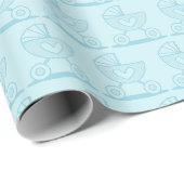 Blauw wandelwagenpatroon inpakpapier (Rol Hoek)