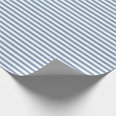 blauw | Wappapier met witte streep Cadeaupapier (Hoek)