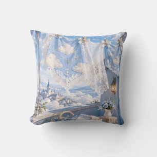 Blauw Wassen Wolken Balkon Kussen