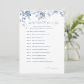 Blauw Wat zei de bruidegom Bruiloftsspel kaarten (Staand voorkant)