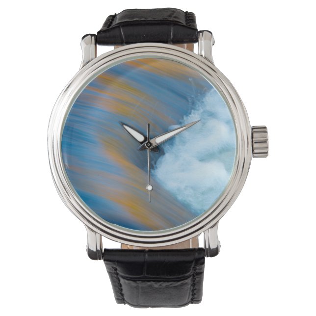 Blauw water abstract, Canada Horloge (Voorkant)