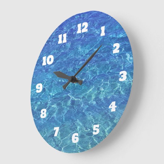 Blauw Water Abstract Strand Kust Zeil Decoratie Grote Klok (Hoek)