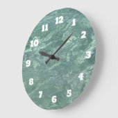 Blauw Water Abstract Strand Kustcadeau Decor Grote Klok (Hoek)