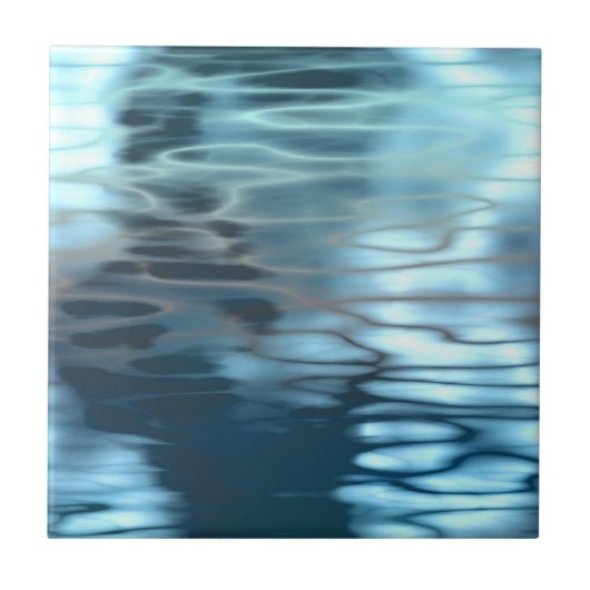 Blauw water Abstract Tegeltje (Voorkant)