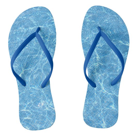 Blauw Water Aqua Elegante Sjabloon Volwassene Dunn Teenslippers (Voetbed)