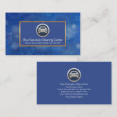 Blauw water Bubbles Gold Lijst Auto Wash Visitekaartje (Voorkant / Achterkant)