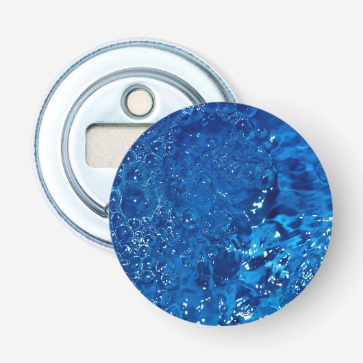 Blauw water button flesopener (Voorkant)